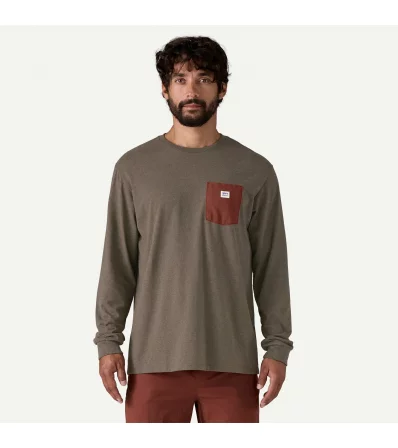 Patagonia Long Sleeve Shop Sticker Pocket Responsibili-Tee M's