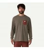 Patagonia Long Sleeve Shop Sticker Pocket Responsibili-Tee M's